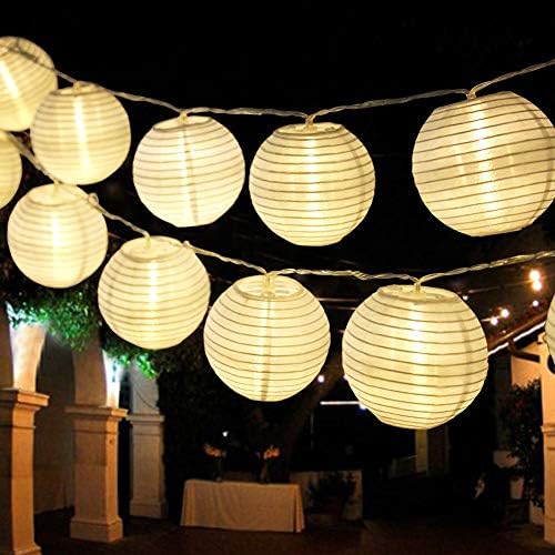 Zelo brilhante 20 'comprimento 30 lanternas LED LUZES DE CURSH BATERAGEM - Luzes de pano de seda de seda brancas
