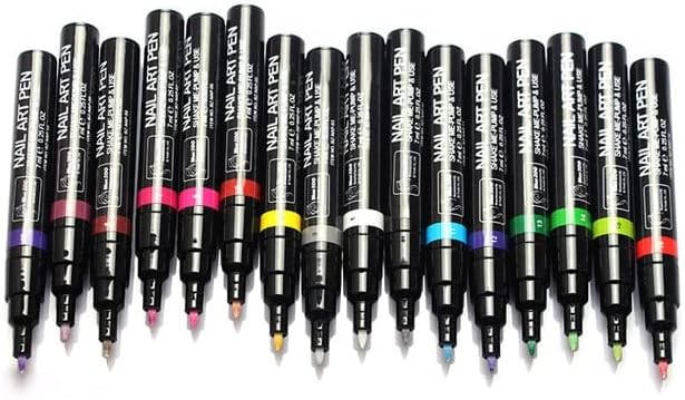 16COLORS MIX PINTURA UV Gel Manicure Unh Nail Art Pintura Ferramentas de design de pintura Ponto Pen