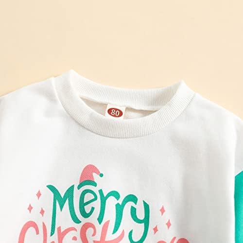 Criança menina infantil meninas meninas de Natal de manga longa impressões de letra de pullover tampas