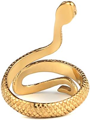 Hzman Snake Ring Men Mulheres Jóias Góticas Personalidade de Moda Retro Animal Anel de Aço Anterior