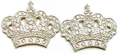 O conjunto de 2 minúsculos. Mini Princesa Coroa de Prata LOVO DE CARACOTOOM APPLICATION BONDO ALGUE