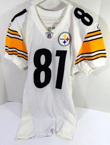 2003 Pittsburgh Steelers Sean Morey 81 Jogo emitiu White Jersey 42 DP48953 - Jerseys de Jerseys usados ​​na NFL