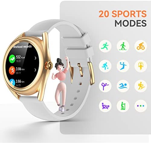 Parsonver Smart Watches for Women 1,09 '' Fashion Ladies Smartwatch com freqüência cardíaca monitor de sono etapas