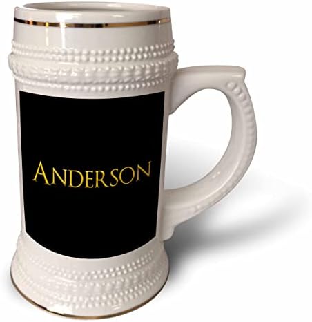 3drose Anderson Nome do homem da moda na América. Amarelo no Talismã Negro - 22 onças de caneca