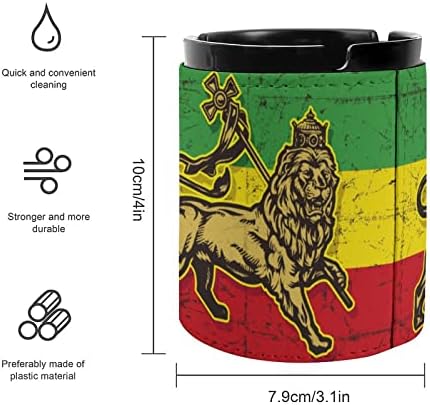 Lion of Judah Flag premium couro cinzeiro redondo cigarros bandeja de cinzas fumantes para carro ou uso