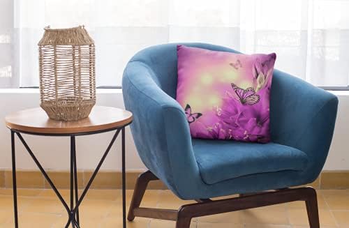 Butterflies Capa de travesseiro Flores roxas travesseiros de travesseiros quadrados Casa Decorativa Sofá