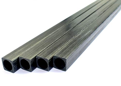cncarbonfiber 4pcs 8mm quadrado tubos de fibra de carbono 8x8x6.5x420mm redondo interno, hastes de fibra