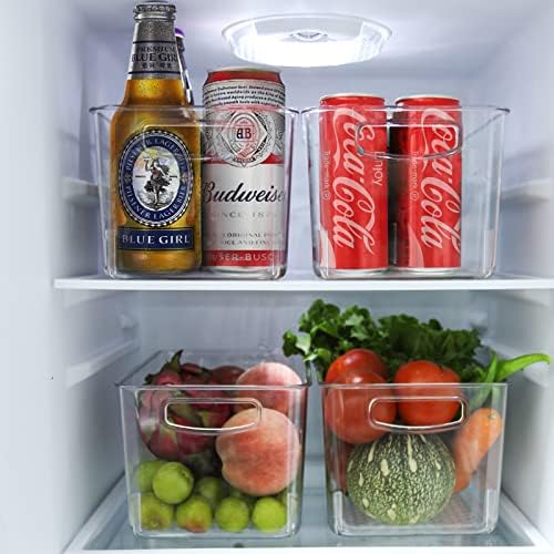 Organizador da geladeira TP com alças, caixa de armazenamento de armazenamento de alimentos perfeita para