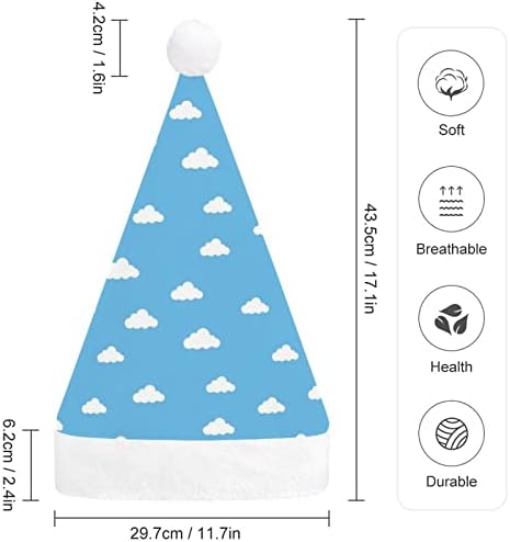 Nudquio Blue Sky com nuvens Chapéus de Natal Papai Noel para a família de férias de Natal impressa