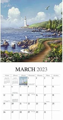 Calendário de faróis 2023 - Deluxe 2023 pinturas do farol de parede pacote de calendário com mais