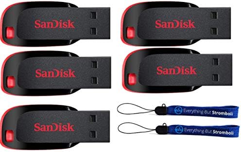 Sandisk Cruzer Blade 8 GB USB 2.0 Flash Drive Jump Drive Pen Drive SDCZ50 - Cinco pacote com tudo, exceto