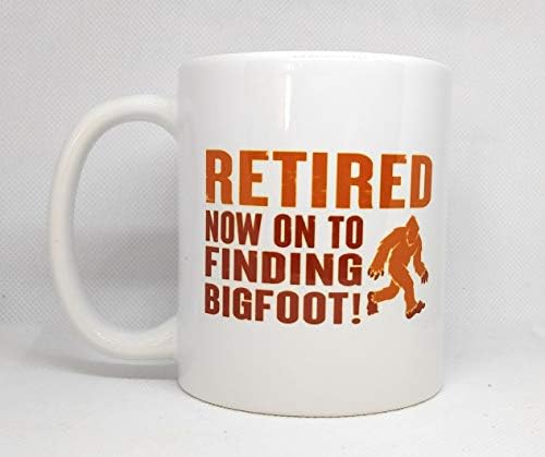 Aposentado agora para encontrar caneca de café em cerâmica do Bigfoot | Xícara de café Sasquatch | Caneca de