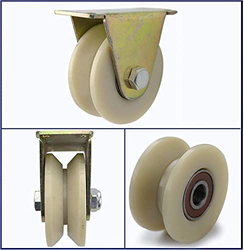 Roda de portão de ranhura Nianxinn V, rodas de gole de nylon de serviço pesado, riscos rígidos, rolo de portão
