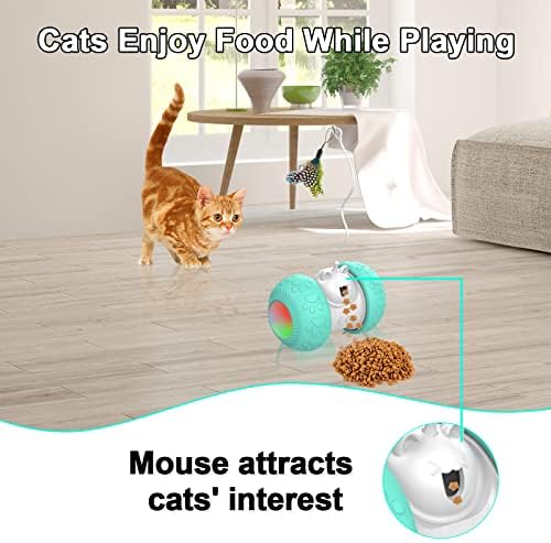 Yeelan Interactive Cat Toys para gatos internos/gatinho, brinquedos automáticos de penas de gatos e penas automatizadas