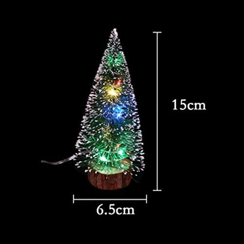 Lazyspace Mini Desktop Luminous Christmas Tree com luz LED, pequena árvore de pinheiro com bases de