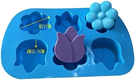 Uxzdx 6 orifícios de molde de molde artesanal Soap Silicone Mold FONDANT BOLO MOLE