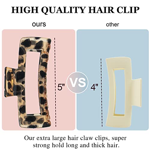 4 Pacote clipes de garra de cabelo extras grandes para mulheres, clipes de cabelo de 5 '' para cabelos grossos