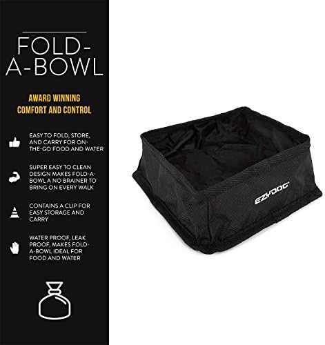 Ezydog Fold -a -Bowl Portable Dog Bowl - Projeto de prova de vazamento e dobra para facilitar