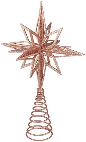 Ornamento de estrela do topper da árvore de Natal: metal de Natal Tree Tree Top Decoration Festival Mesa Central