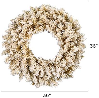 Vickerman 36 Greante de Natal Artificial de ouro de 36, Unit - Faux Fir Christmas Wreath - Decoração