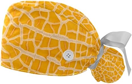 Scrub ajustável BOUFFANT 2 PCS Cantalupe laranja Chapeira de trabalho Capéu de cabelo com bolsa de rabo de