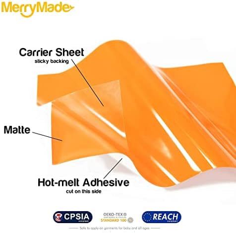 Merrymade Heat Transfer Vinil HTV Pacote, Glitter PU 12 x10 10-Pack & fatte Pu12 x10 cores variadas de