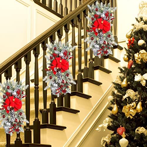 Christmas Wreathless sem fio Prela Stairs Decoration Lights Up Decoração de Christmas Led Wreath