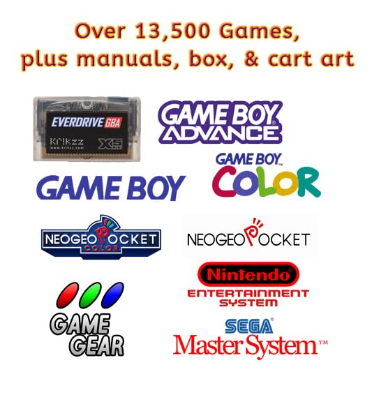 Krikzz Everdrive GBA X5, X5 Mini, mais de 13.000 jogos de 64 GB SD Card Nintendo Gameboy Advance GBC GB NES