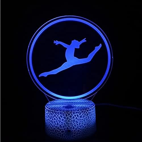Alinzo Gymnastics 3d Night Light for Boy 16 Colors Girls Room Decor Ilusão Lâmpada LED LED Ginástica Figura Adequado