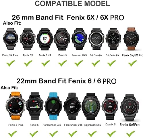 Puryn Watch Band Strap for Garmin Fenix ​​5x 6x Strap de ajuste rápido para Garmin Descent Mk1 5 Plus 6 Pro