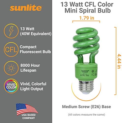 Sunlite 45172-Su decorativo de férias de natal CFL Bulbos, 13 watts, base média, 8.000 horas de vida útil,
