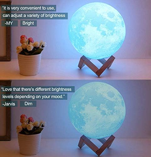 Lâmpada da Lua RMFSH 2023 Upgrade 128 Colors Moon Night Light for Kids Adults com Stand de madeira e controle