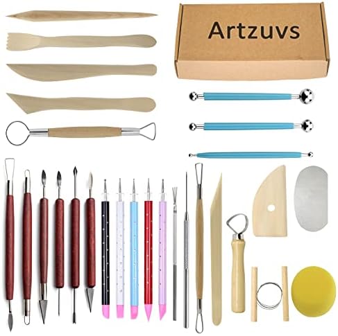 Ferramentas de argila de Artzuvs, ferramentas de escultura de polímero e cerâmica 28pcs, ferramentas
