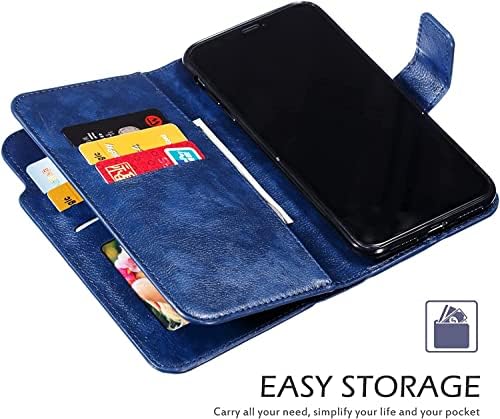Caso DJDLFA para iPhone 13,13 Mini, 13 Pro, 13 Pro Max, PU Coverty Magnetic Protective Case Caso com RFID