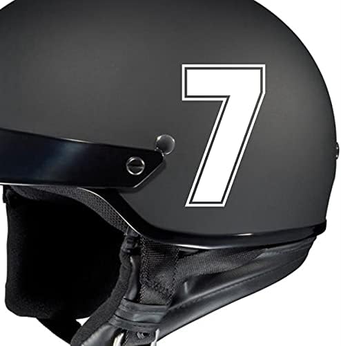 Uusticker 10 peças 1 Desenta o número de capacete do número de capacete adesivo de carro