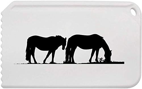 Azeeda 'cavalos pastando silhueta' raspador de gelo plástico