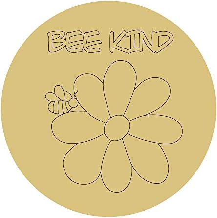 Design de flores do tipo Bee By Lines Cutout Wood inacabado todos