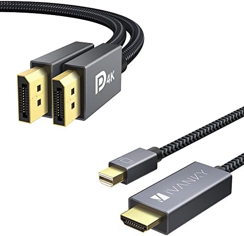 Ivanky VESA certificado DP 1.2 Cabo 6,6ft + mini DisplayPort para cabo HDMI 6,6ft