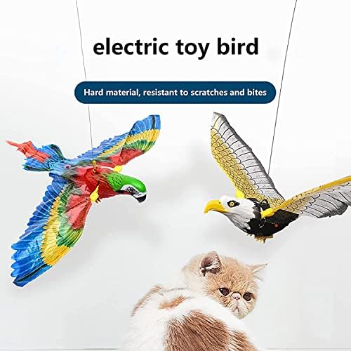 Brinquedo de gato de pássaro simulado, pássaro voador pendurado automático, brinquedo de gato de pássaro engraçado,