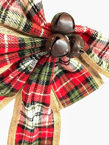 Brand Brand Brand Christmas Holiday Surlap Holly Plaid Jingle Bell Decor