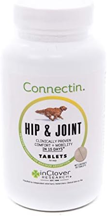 Incluência Connectin Hip e suplemento de comprimidos de articulação para cães e taurina biovibrante