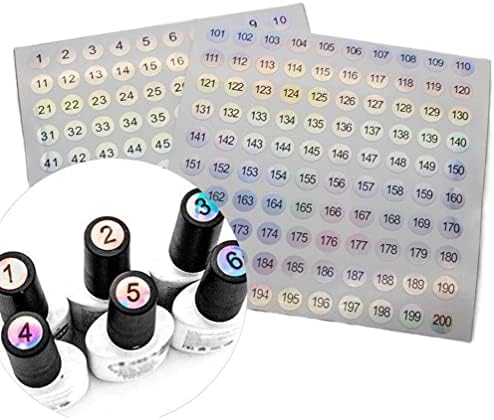 Etiqueta digital adesivo de número autoadesivo redonda rótulo de unha digital Número de unhas Gel Manicure