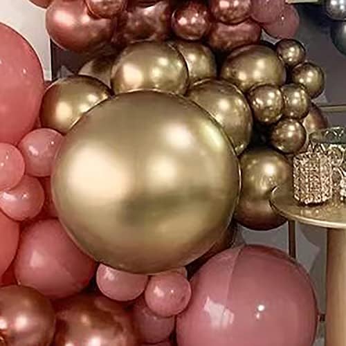 Balões metálicos de ouro 55pcs cromos helium helium balões de látex 18 polegadas 12 polegadas 5 polegadas para o