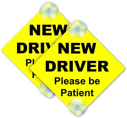 2 PC Novo sinal do motorista - 5 x 5 Driver adolescente Por favor, seja paciente na janela do