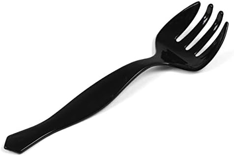 Kao Plastic descartável Parte de porção 10 Black Serving Forks Pack de 12
