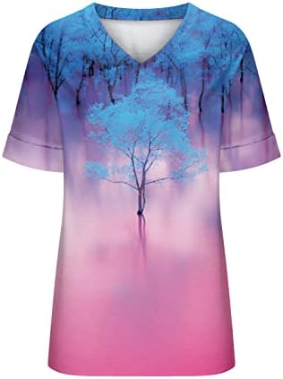 Verão boho floral camiseta gráfica para mulheres moda cruzado v pesco