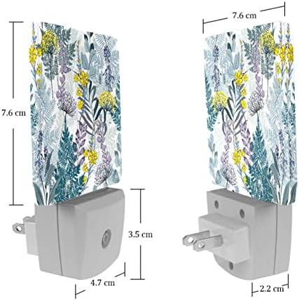 Rodailycay sensor de luz leves folhas de flores claras, 2 pacotes de luzes noturnas se conectam na parede, luz