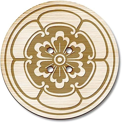 Azeeda 8 x 23mm 'Botões de madeira redonda de flor' estilizados