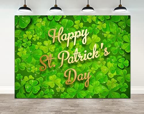 Ticuenicoa 7 × 5ft feliz St. Patrick's Day Backdrop Gold Green Clover Lucky irlandês