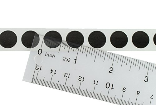 Roll Products 119-0002 Rótulo de ponto adesivo, diâmetro de 1/2 , para inventário e marcação, preto